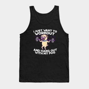 Pug lifting weights Tank Top